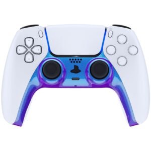 Glossy Chameleon Blue-Purple Trim Shell with Accent Rings for PS5 Controller