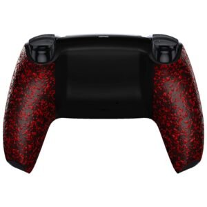 Soft-Touch Rubberised Red and Black Back Shell for PS5 Controller